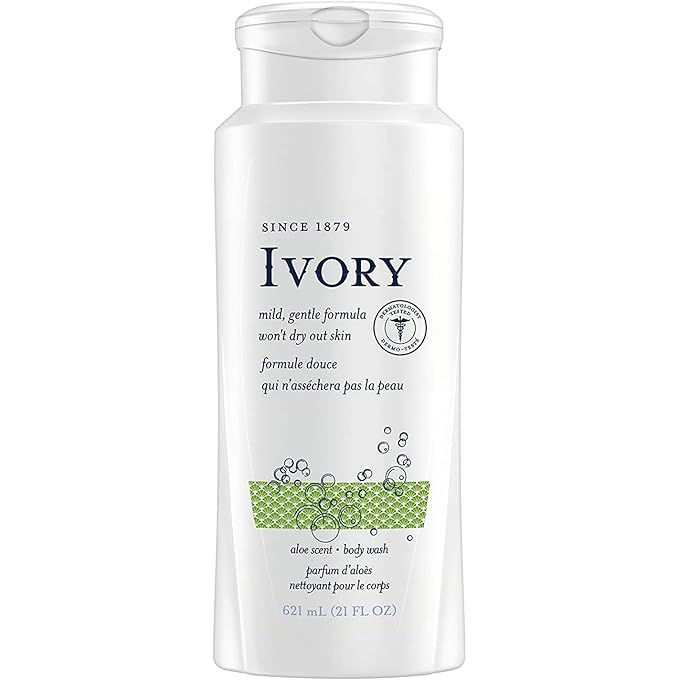 Ivory Scented Body Wash, Aloe 21 oz,Pack of 3
